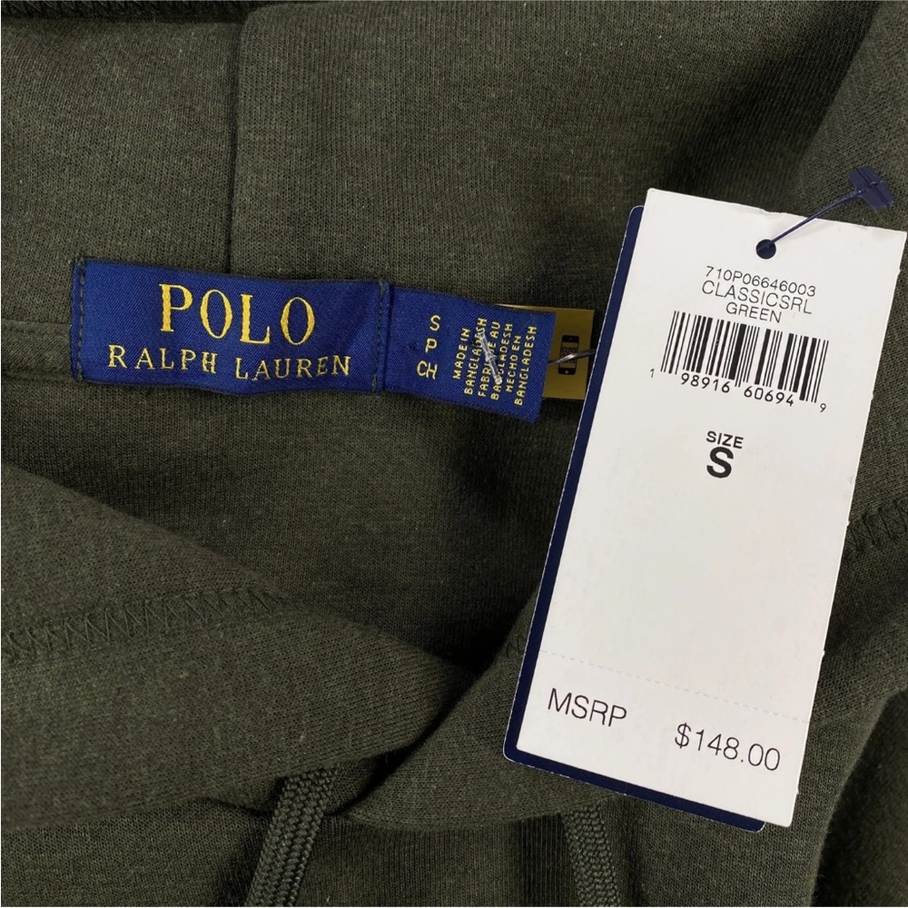 Polo Ralph Lauren Hoodie Mens Small Green Script Logo Pullover NWT Retail: $148 - Picture 12 of 13